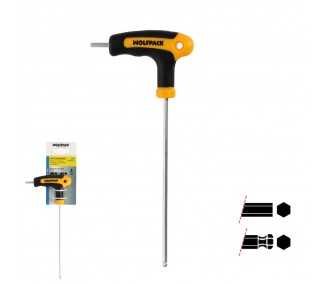 Llave Allen Con Bola Mango Bimaterial "Soft Touch" Forma T 4,0 mm. Acero Cromo Vanadio, Destornillador allen, llave hexagonal