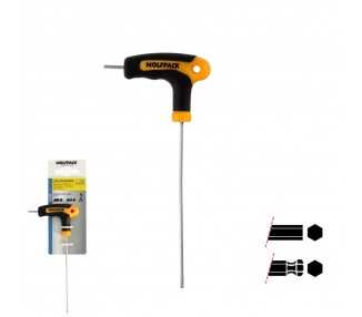 Llave Allen Con Bola Mango Bimaterial "Soft Touch" Forma T 2,0 mm. Acero Cromo Vanadio, Destornillador allen, llave hexagonal