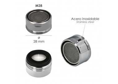 Atomizador Grifos / Monomando M28  (2 piezas) Filtro Aireador Grifo, Economizador de Agua, Difusor Grifo, Aireador Economizador