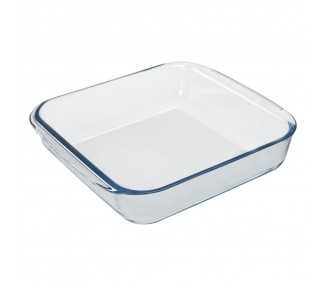 Fuente Horno Cristal Borosilicato Cuadrada 1,1L. 20,7x20,7 cm. Ideal Meclas, Ensaladas, Postres, Cocina, Resposteria. Libre BPA