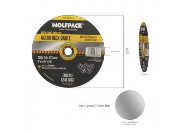 Disco Corte Abrasivo Acero Inoxidable Ø 230x Ø 22,2 mm Espesor 1,9 mm Disco Radial / Amoladora Universal Con Todas Las Amoladora