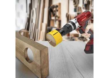 Corona Sierra Bimetal Ø 57 mm. Templado Termico, Base Reforzada. Corona Madera, Broca Agujeros Madera, Acero, Hierro, Plasticos