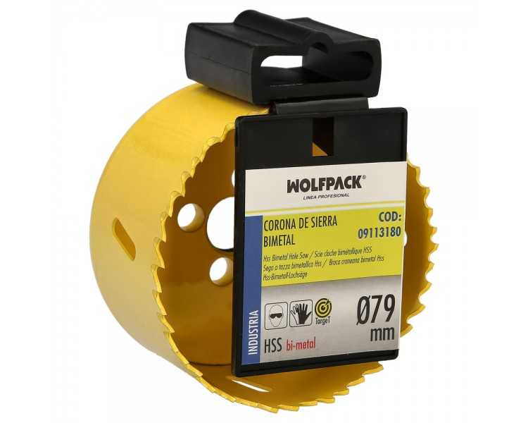 Corona Sierra Bimetal Ø 79 mm. Templado Termico, Base Reforzada. Corona Madera, Broca Agujeros Madera, Acero, Hierro, Plasticos