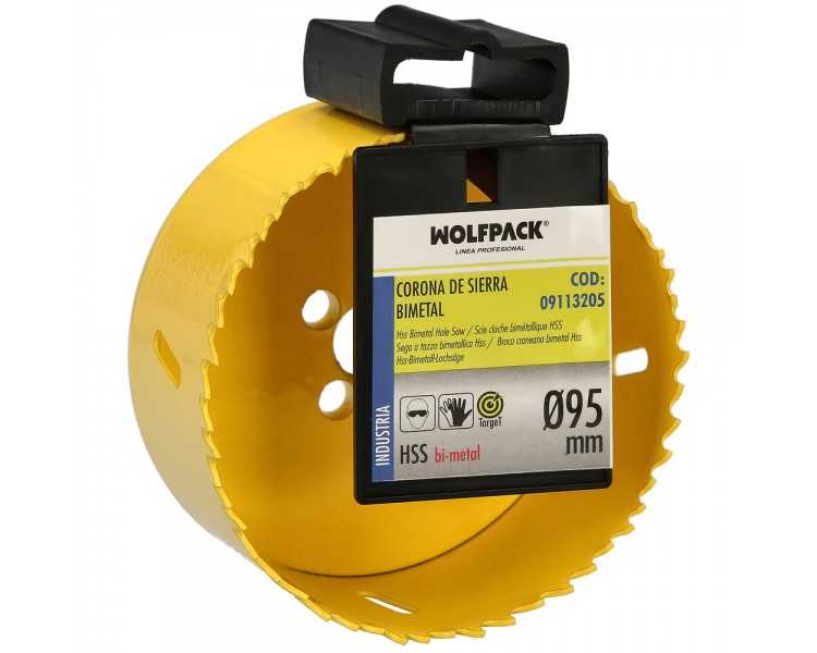 Corona Sierra Bimetal Ø 95 mm. Templado Termico, Base Reforzada. Corona Madera, Broca Agujeros Madera, Acero, Hierro, Plasticos