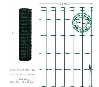 Malla Plastificada Country  100x50 / 100 cm. rollo 25 Metros
