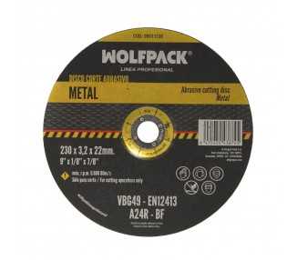 Disco Corte Abrasivo Metal Ø 230 x Ø 22 mm. Espesor 3,2 mm.Disco Radial / Amoladora Universal