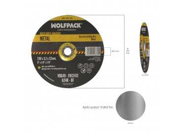 Disco Corte Abrasivo Metal Ø 230 x Ø 22 mm. Espesor 3,2 mm.Disco Radial / Amoladora Universal