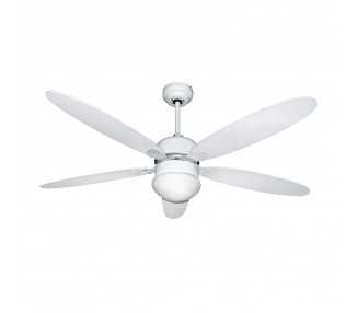 Ventilador Techo Ø 124 cm. 70 Watt. Con Luz y Mando A Distancia 5 Aspas y 3 Velocidades. Con temporizador