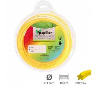 Hilo Nylon Desbrozadoras Estrella Ø 2,4 mm. Rollo 100 metros. Hilo Nylon Corte Desbrozadores Hierba, Jardin, Maleza