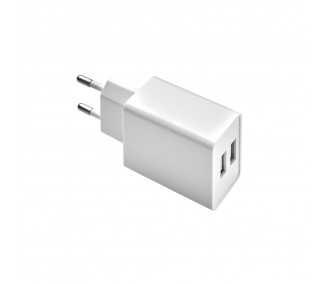 Cargador USB Dos Tomas 2.1 Amperios. 5 V. Adaptador Enchufe USB Cargador USB de Pared, Android, Iphone, Smartphones, Tablets.