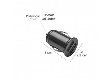 Cargador Coche USB Dos Tomas 2.1 Amperios. 5 V. Adaptador Enchufe USB Cargador USB de Pared, Android, Iphone, Smartphones