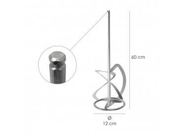 Mezclador Cola Recambio Con Enganche Rapido Ø 12 x 60 cm. Para Mezcladora Electrica