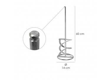 Mezclador Cola Ligera Recambio Con Enganche Rapido Ø 14 x 60 cm. Para Mezcladora Electrica