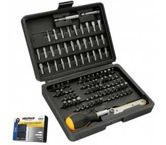 Juego Puntas con Destornillador 1/4" 99 Pzs. Con Apadtador. Cromo Vanadio, Kit Llave Combinada, Kit Carraca,