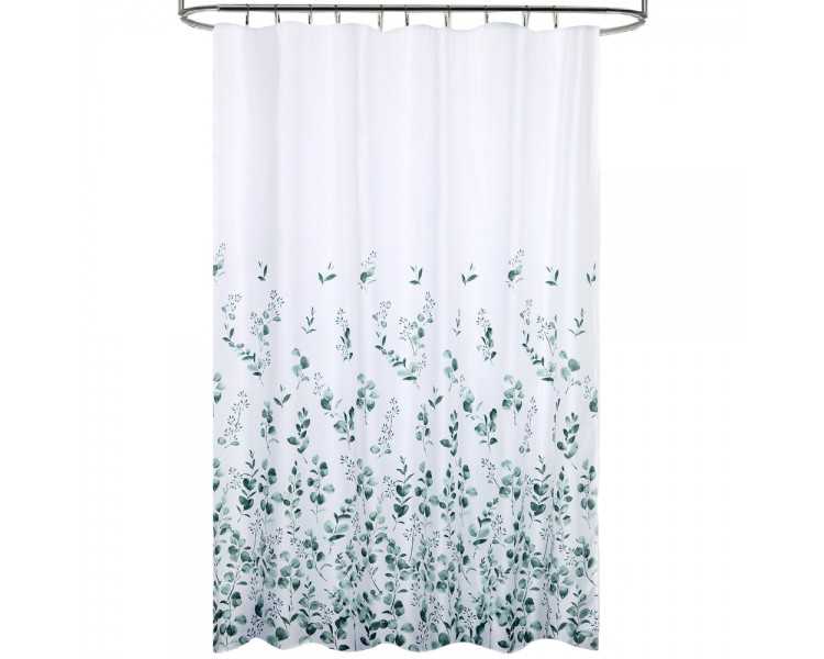Cortina Ducha Tela Flores 180 x 200 cm. Cortina baño, Cortina Tela Impermeable Con Anillas