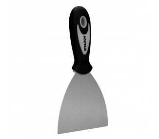 Espatula Acero Inoxidable Ancho 80 mm. Con Mango de Goma Ergonomico, Espatula Pintor, Espatula Masilla, Paletina, Paleta Rascar