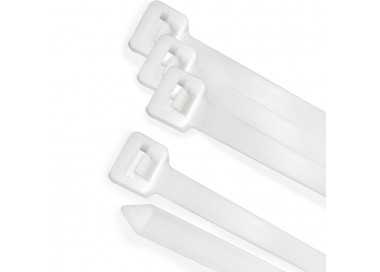 Brida Nylon 100%. Color Blanco / Natural 9,0 x 780 mm. 100 Piezas. Abrazadera Plastico, Organizador Cables, Alta Resistencia