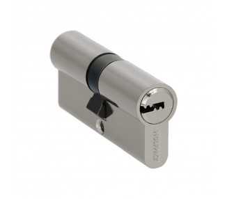 Cilindro Seguridad 30x30 mm. Leva Larga Niquelado Con 5 llaves