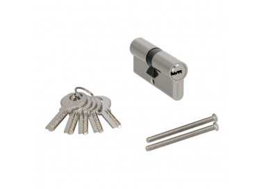 Cilindro Seguridad 30x40 mm. Leva Larga Niquelado Con 5 llaves