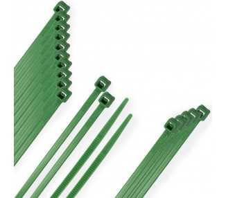 Brida Nylon 100%. Color Verde 2,5 x 100 mm. Bolsa 100 Unidades. Abrazadera Plastico, Organizador Cables, Alta Resistencia