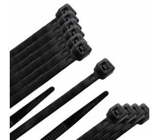 Brida Nylon 100%. Color Negro 2,5 x 135 mm. Bolsa 100 unidades. Abrazadera Plastico, Organizador Cables, Alta Resistencia