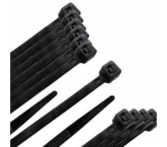 Brida Nylon 100%. Color Negro 3,5 x 140 mm. Bolsa 100 unidades. Abrazadera Plastico, Organizador Cables, Alta Resistencia