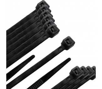 Brida Nylon 100%. Color Negro 4,5 x 280 mm. Bolsa 100 unidades. Abrazadera Plastico, Organizador Cables, Alta Resistencia