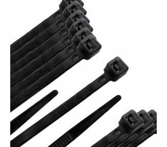 Brida Nylon 100%. Color Negro 9,0 x 780 mm. Bolsa 100 unidades. Abrazadera Plastico, Organizador Cables, Alta Resistencia