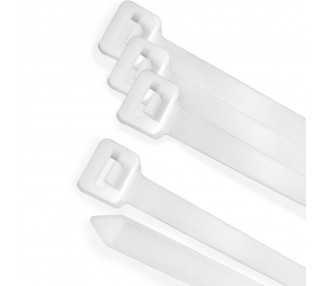 Brida Nylon 100%. Color Blanco / Natural 7,8 x 540 mm. 100 Piezas. Abrazadera Plastico, Organizador Cables, Alta Resistencia