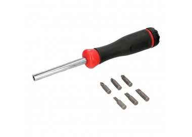 Juego De Puntas con Destornillador  1/4" 7 Piezas. Acero Cromo Vanadio, Kit Destorpuntas, Puntas Destornillador.
