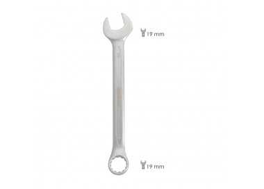 Llave Combinada Plus 19x19 Acero Cromo Vanadio DIN 3113. Llave Doble Boca, Llave Fija, Llave Estrella