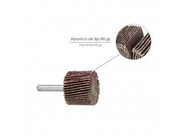 Abanico Lija Grano 80 Medida Ø 30 x 25 mm. Disco Abrasivo Laminas, Ruedas Mil Hojas, Ruedas Abrasivas,Lijado,Desbaste,Pulir