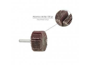 Abanico Lija Grano 120 Medida Ø 40 x 20 mm. Disco Abrasivo Laminas, Ruedas Mil Hojas, Ruedas Abrasivas,Lijado,Desbaste,Pulir
