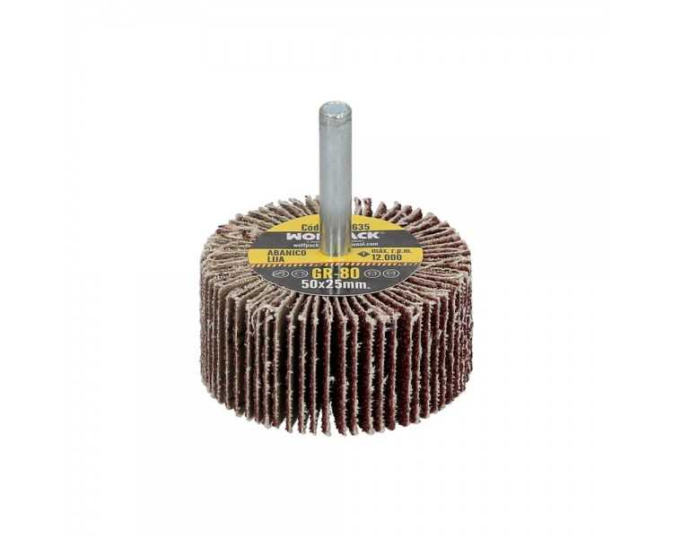Abanico Lija Grano 80 Medida Ø 50 x 25 mm. Disco Abrasivo Laminas, Ruedas Mil Hojas, Ruedas Abrasivas,Lijado,Desbaste,Pulir