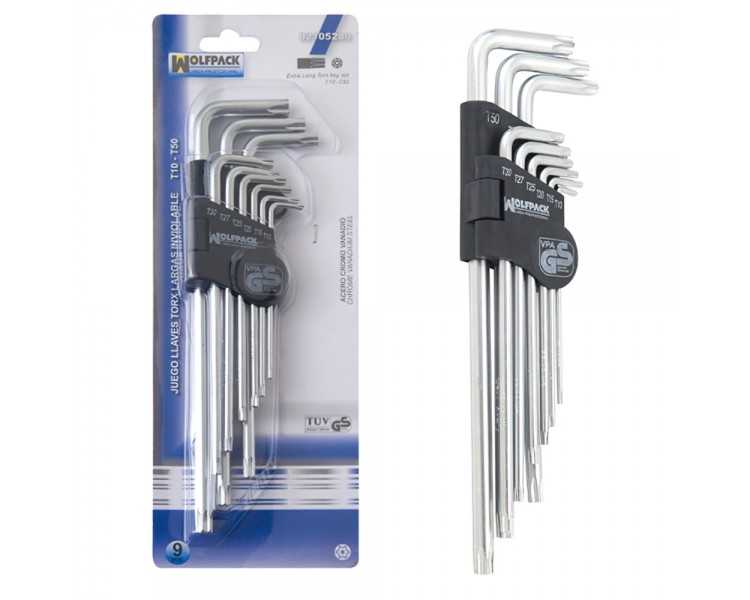 Juego Llaves Torx "L" 9 Piezas Largo Inviolable