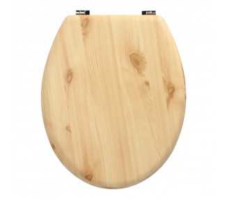 Tapa WC Madera Natural, Tapa Asiento Inodoro, Asiento Para Inodoro Universal, Soporte Ajustable,