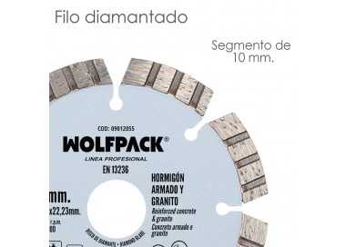 Disco Diamante Hormigon Armado / Granito Ø 115 mm. Segmento Diamantado 10 mm.