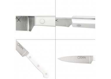 Cuchillo Husky Cocina 20 cm. Hoja Acero Inoxidable, Cuchillo Carne, Cuchillo Pescado, Cuchillo Chef, Mango Ergonomico Blanco