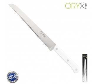 Cuchillo Husky Panero 21 cm. Hoja Acero Inoxidable, Cuchillo Pan , Cuchillo Cortar Pan Mango Ergonomico Blanco
