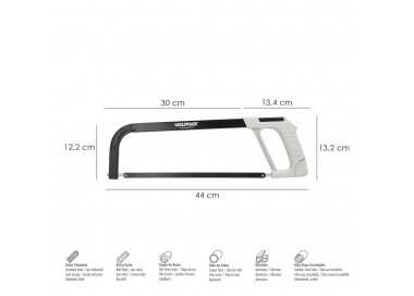 Arco Sierra Acero Con Empuñadura de Aluminio Angulo Corte Ajustable. Corta Acero, Aluminio, Madera, Plastico, Cobre