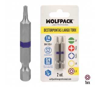 Puntas Largas Destornillador Torx T10 (2 Piezas). Acero S2 al Cromo Vanadio. Puntas Hexagonales, Destorpuntas,
