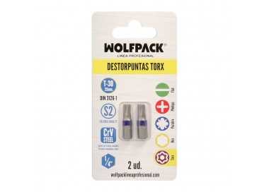 Puntas Destornillador Torx 30 Inviolable (2 Piezas). Acero S2 al Cromo Vanadio. Puntas Hexagonales, Destorpuntas,
