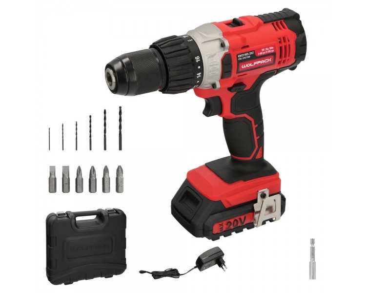 Taladro Atornillador 20 V. Con 2 Velocidades y Percutor. Bateria 2 Ah. Par Apriete 50 Nm.