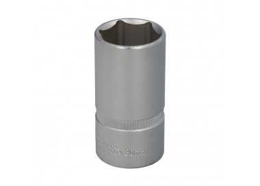 Llave Vaso 1/2" Hexagonal Larga 30 mm. Perfil de 6 caras. Acero Cromo Vanadio, Aristas Redondas