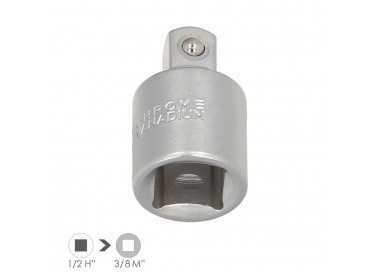 Adaptador Reductor  1/2" Hembra A 3/8" Macho Acero Cromo Vanadio, Aristas Redondas, Reductor Carraca,
