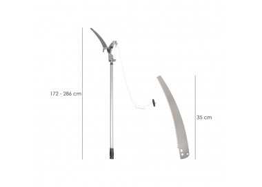 Cortarramas Con Serrucho Mango Aluminio Extensible 1,8 a 2,8 Metros