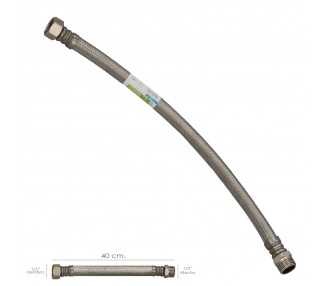 Latiguillo Flexible Reforzado Acero Inoxidable Termo Macho 1/2" - Hembra 1/2" Longitud 400 mm