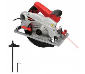 Sierra Circular 1300 Watt. Con Laser Disco 185 mm. 4.700 RPM Corte Inglete Regulador de Profundidad. Ingletadora, Sierra Madera