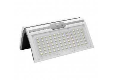 Aplique / Lampara Solar Led Jardin Blanca Con Sensor de Movimiento y Crepuscular. IP44