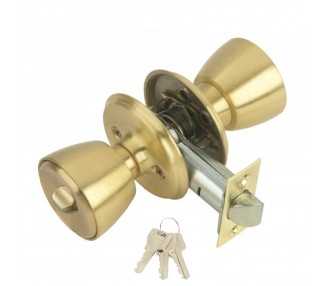 Pomo MCM 501B Con Llave y Condena Latonado Entrada 60 mm.